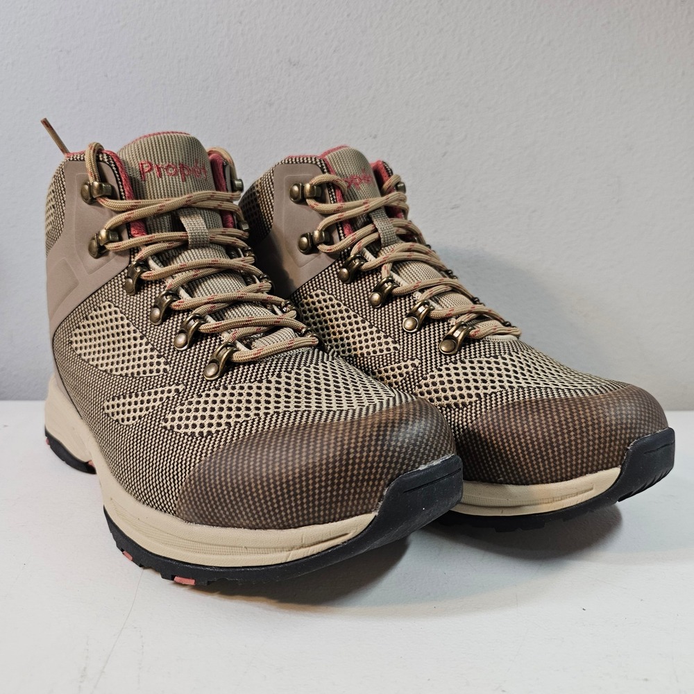 Propet Women's Conni Tan Mesh Waterproof Hiking Boots Ankle‎ High WBA072 9 EE